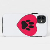 Rotes Herz mit Dog Paw Print Case-Mate iPhone Hülle (Rückseite (Horizontal))