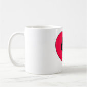 Rotes Herz mit Dog Paw Print Kaffeetasse (Links)