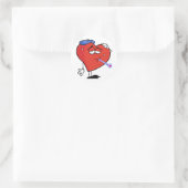 Rotes Herz mit einem Thermometer im Mund krank Runder Aufkleber (Tasche)