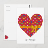 Rotes Herz mit einer Bow-Postkarte Postkarte (Vorne/Hinten)
