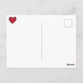 Rotes Herz mit einer Bow-Postkarte Postkarte (Rückseite)