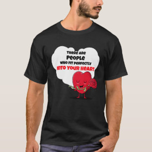 Rotes Herz mit einer Rose und einem schönen Liebe T-Shirt