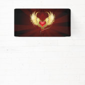 Rotes Herz mit goldenen Flügeln Banner (InSitu)