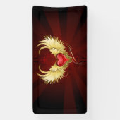 Rotes Herz mit goldenen Flügeln Banner (Vertikal)