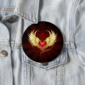 Rotes Herz mit goldenen Flügeln Button (Beispiel)