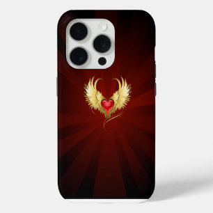 Rotes Herz mit goldenen Flügeln Case-Mate iPhone Hülle