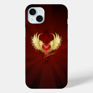 Rotes Herz mit goldenen Flügeln Case-Mate iPhone Hülle