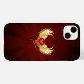Rotes Herz mit goldenen Flügeln Case-Mate iPhone Hülle (Rückseite (Horizontal))