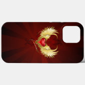 Rotes Herz mit goldenen Flügeln Case-Mate iPhone Hülle (Rückseite (Horizontal))