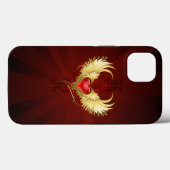 Rotes Herz mit goldenen Flügeln Case-Mate iPhone Hülle (Rückseite (Horizontal))