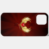 Rotes Herz mit goldenen Flügeln Case-Mate iPhone Hülle (Rückseite (Horizontal))