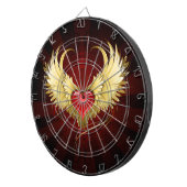 Rotes Herz mit goldenen Flügeln Dartscheibe (Vorderseite rechts)