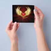 Rotes Herz mit goldenen Flügeln Flyer (Gruppe)