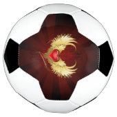 Rotes Herz mit goldenen Flügeln Fußball (Gedreht)