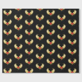 Rotes Herz mit goldenen Flügeln Geschenkpapier (Flach)