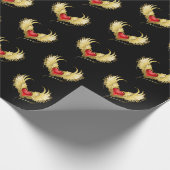 Rotes Herz mit goldenen Flügeln Geschenkpapier (Ecke)