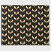 Rotes Herz mit goldenen Flügeln Geschenkpapier (Flach)
