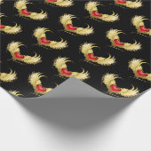 Rotes Herz mit goldenen Flügeln Geschenkpapier (Ecke)