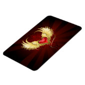 Rotes Herz mit goldenen Flügeln Magnet (Linke Seite)