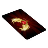 Rotes Herz mit goldenen Flügeln Magnet (Rechte Seite)