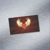 Rotes Herz mit goldenen Flügeln Magnetische Visitenkarte (Beispiel)