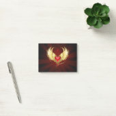 Rotes Herz mit goldenen Flügeln Post-it Klebezettel (Büro)