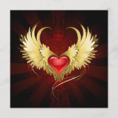 Rotes Herz mit goldenen Flügeln Programm (Vorderseite)