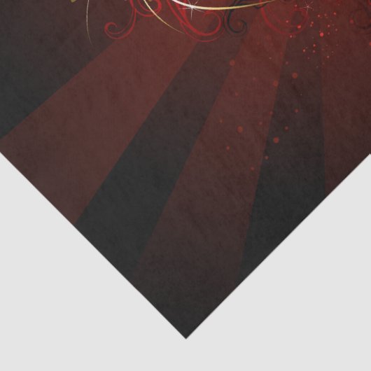 Rotes Herz mit goldenen Flügeln Seidenpapier (Detail)