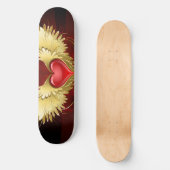 Rotes Herz mit goldenen Flügeln Skateboard (Vorderseite)