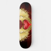 Rotes Herz mit goldenen Flügeln Skateboard (Vorderseite)