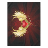 Rotes Herz mit goldenen Flügeln Tischdecke (Vorderseite)