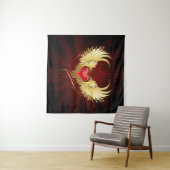 Rotes Herz mit goldenen Flügeln Wandteppich (Beispiel (Horizontal))