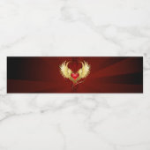 Rotes Herz mit goldenen Flügeln Wasserflaschenetikett (Einzelnes Label)