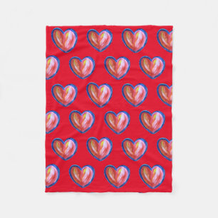 Rotes Herz mit Hope Soft Fleece Keule Blanket