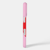 Rotes Herz mit je t’aime-Text auf rosa Hintergrund Case-Mate iPhone Hülle (Rückseite / Rechts)