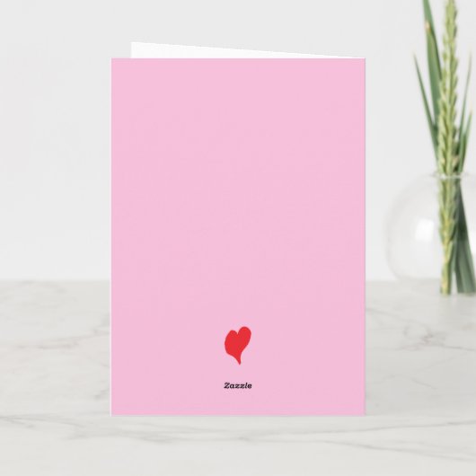 Rotes Herz mit je t’aime-Text auf rosa Hintergrund Karte (Rückseite)