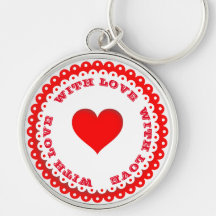 Rotes Herz mit Liebe, benutzerdefinierter Tastenri