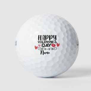Rotes Herz mit Liebe für den Valentinstag zum Golf Golfball