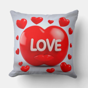 Rotes Herz mit Liebestext Kissen