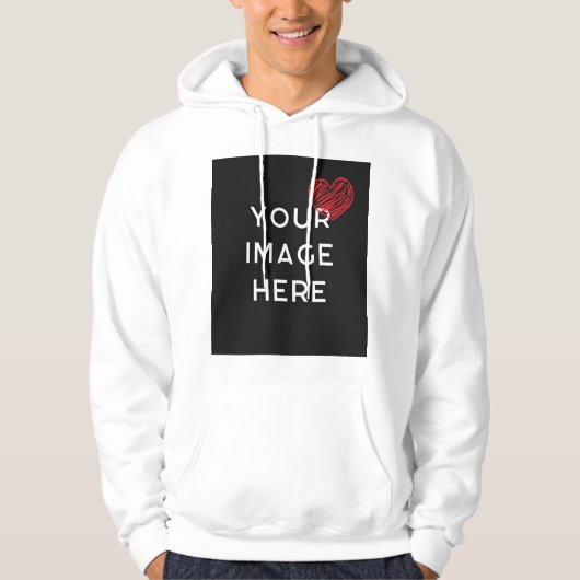 Rotes Herz mit personalisiertem Bild Hoodie (Vorderseite)