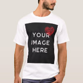 Rotes Herz mit personalisiertem Bild T-Shirt (Vorderseite)