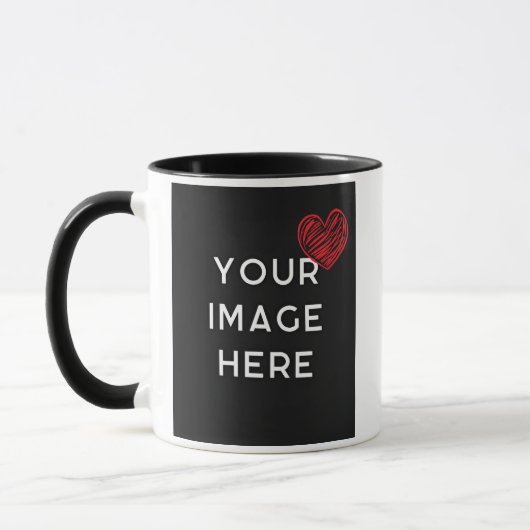 Rotes Herz mit personalisiertem Bild Tasse (Links)