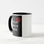 Rotes Herz mit personalisiertem Bild Tasse (Vorderseite Links)