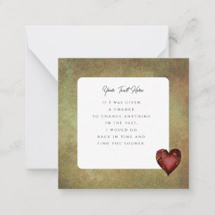 Rotes Herz mit Rosen editierbar Mitteilungskarte