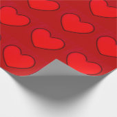 Rotes Herz mit Schwarzer Schatten-Kontur Geschenkpapier (Ecke)