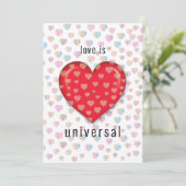 rotes Herz mit Speckmustern Einladung (Stehend Vorderseite)