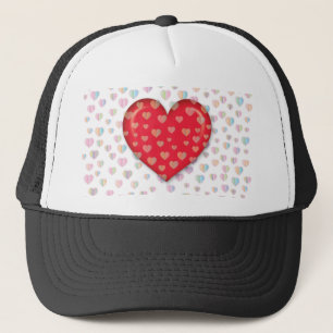 rotes Herz mit Speckmustern Truckerkappe