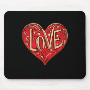 Rotes Herz mit Text, der Liebe Valentinstag sagt R Mousepad