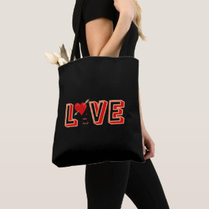 Rotes Herz mit Text-LIEBE Tasche