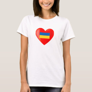 Rotes Herz mit Ukraine Flag Colors T - Shirt